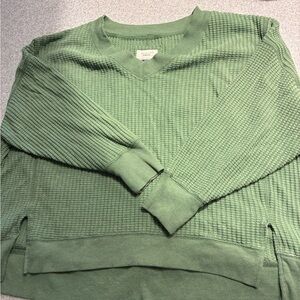 American Eagle Outfitters Green V-Neck Sweater